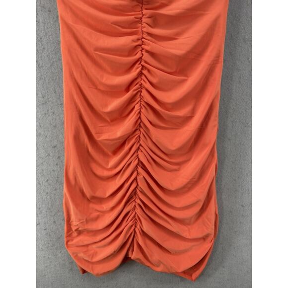 NWT Curations X Amy Morrison Dress Womens Sz S V-Neck Ruched Mini Mango - Picture 3 of 14